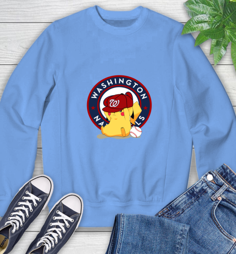 MLB Pikachu Baseball Sports Washington Nationals Sweatshirt 11