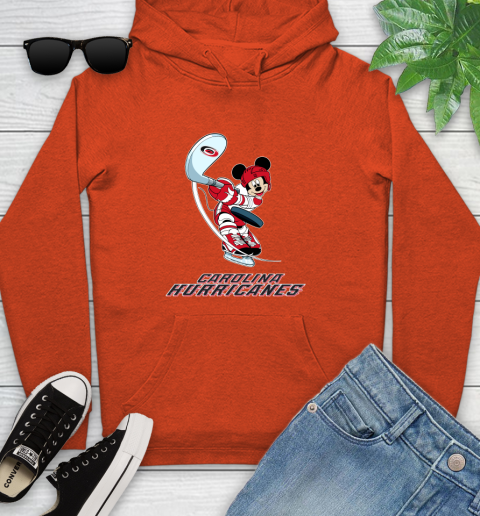 NHL Hockey Carolina Hurricanes Cheerful Mickey Mouse Shirt Youth Hoodie 5