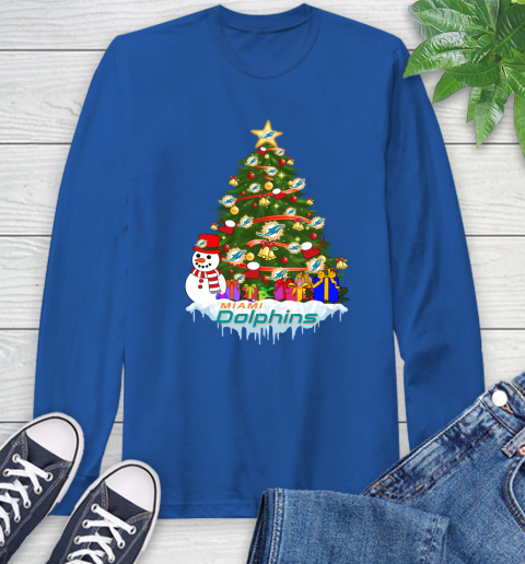 Miami Dolphins Merry Christmas NFL Football Sports Long Sleeve T-Shirt 9