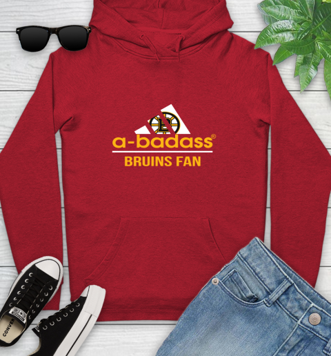 NHL A Badass Boston Bruins Fan Adidas Hockey Sports Youth Hoodie 12