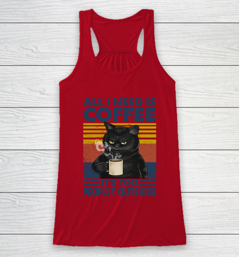 Cat that's what I do I drink beer I hate people and I know things vintage Racerback Tank 4