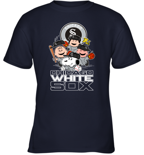 MLB Chicago White Sox Snoopy Charlie Brown Woodstock The Peanuts Movie  Baseball T Shirt_000 Youth T-Shirt