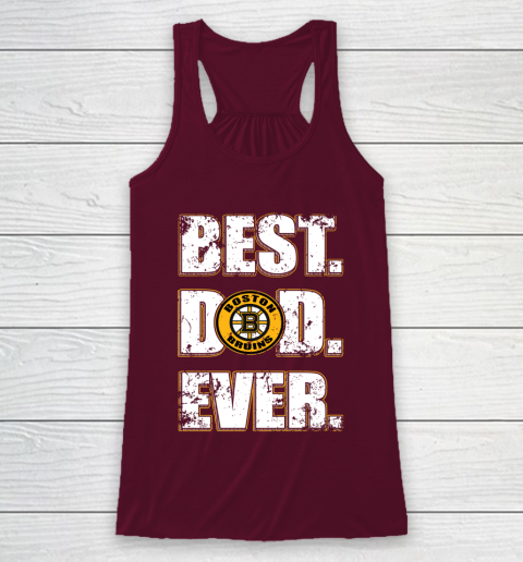 NHL Boston Bruins Hockey Best Dad Ever Family Shirt Racerback Tank 2