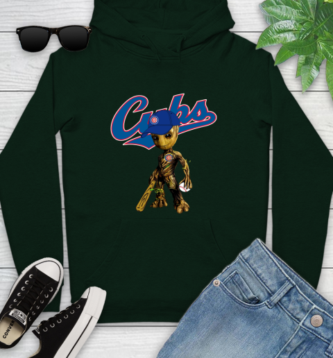MLB Chicago Cubs Groot Guardians Of The Galaxy Baseball Youth Hoodie 13