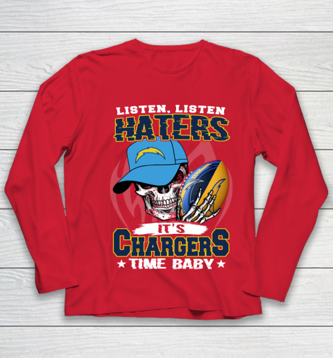 Listen Haters It is CHARGERS Time Baby NFL Youth Long Sleeve 8