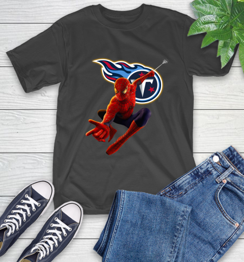 NFL Spider Man Avengers Endgame Football Tennessee Titans T-Shirt 2