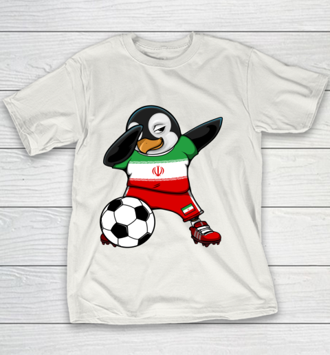 Dabbing Penguin Iran Soccer Fans Jersey Football Lover Sport Youth T-Shirt