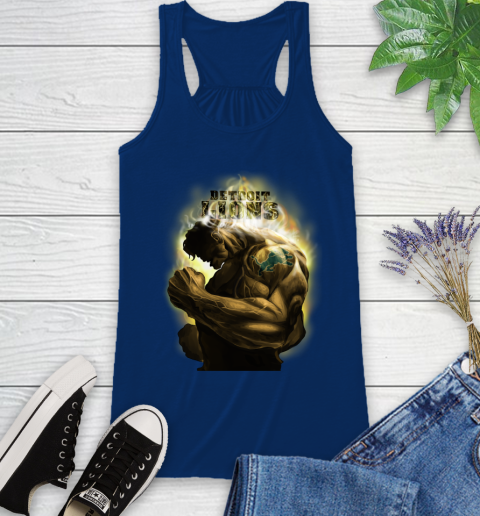 Detroit Lions NFL Football Hulk Marvel Avengers Sports Racerback Tank 8