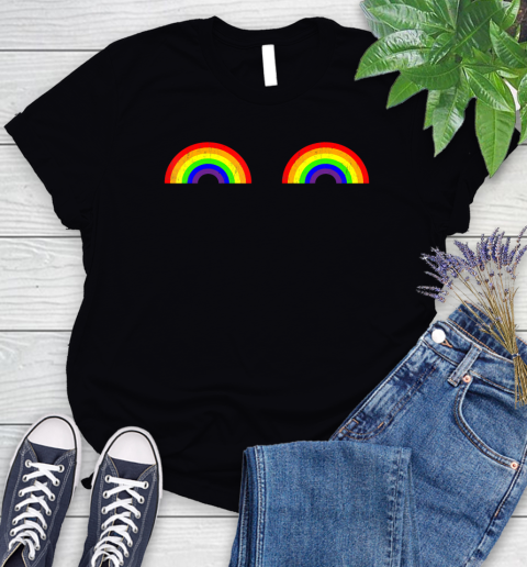 Nurse Shirt Vintage Rainbow Boobs Gay Shirt Boobies LGBT pride Boobs T Shirt Women's T-Shirt