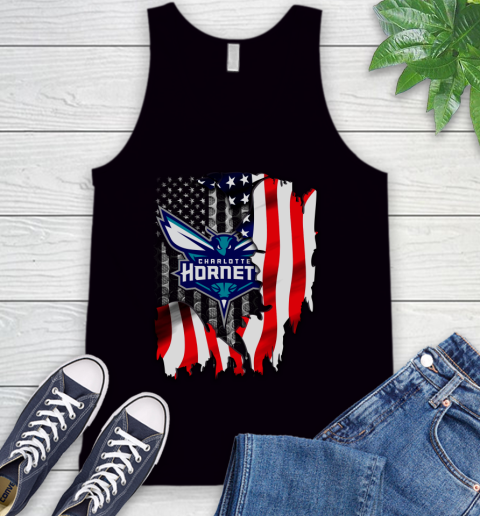 Charlotte Hornets NBA Basketball American Flag Tank Top