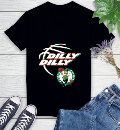 NBA Boston Celtics Dilly Dilly Basketball Sports Women's V-Neck T-Shirt 2