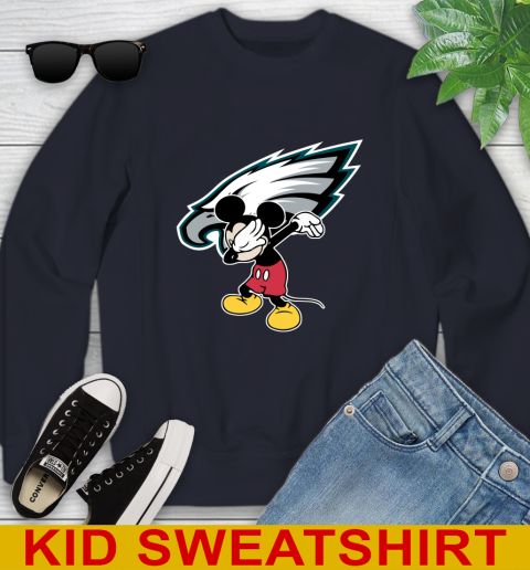 Philadelphia Eagles NFL Football Dabbing Mickey Disney Sports Youth Sweatshirt 3