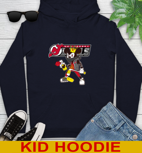 New Jersey Devils NHL Hockey Mickey Peace Sign Sports Youth Hoodie 4