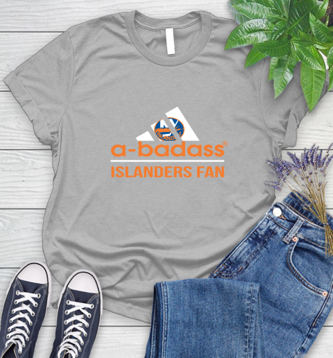 NHL A Badass New York Islanders Fan Adidas Hockey Sports Women's T-Shirt 5