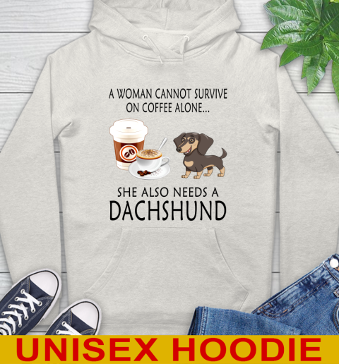 Women cannot survive on coffee alone she also need a DACHSHUND tshirt 23