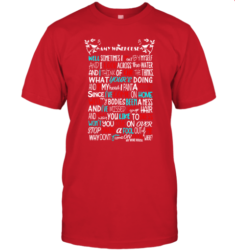 p8o5 amy winehouse valerie song lyrics shirts jersey t shirt 60 front red