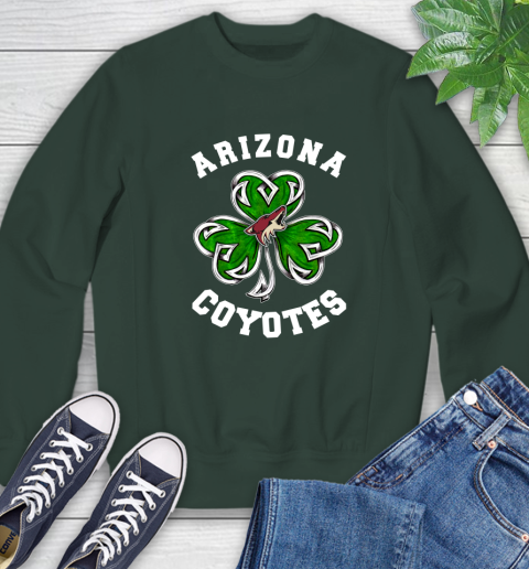 NHL Arizona Coyotes Three Leaf Clover St Patrick's Day Hockey Sports Sweatshirt 12