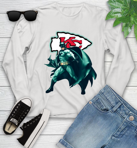 NFL Batman Football Sports Kansas City Chiefs Youth Long Sleeve