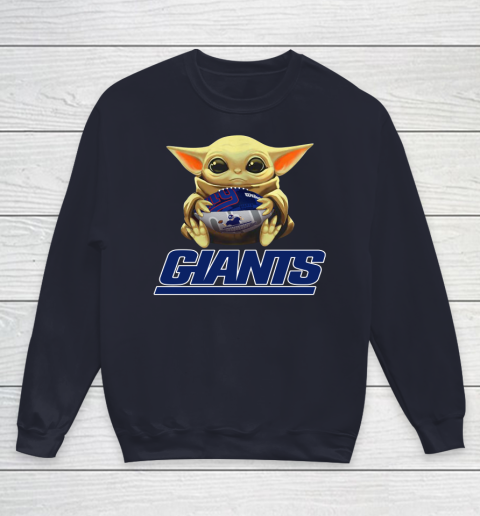 NFL Football New York Giants Baby Yoda Star Wars Youth Sweatshirt 3