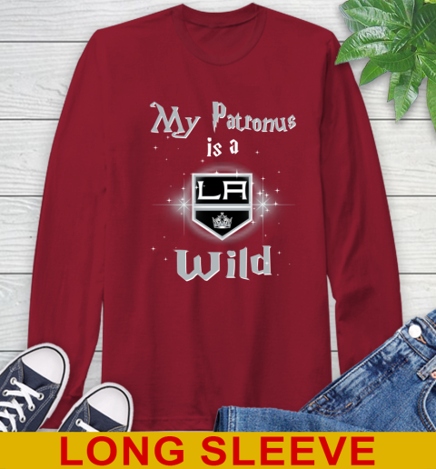 NHL Hockey Harry Potter My Patronus Is A Los Angeles Kings Long Sleeve T-Shirt 9