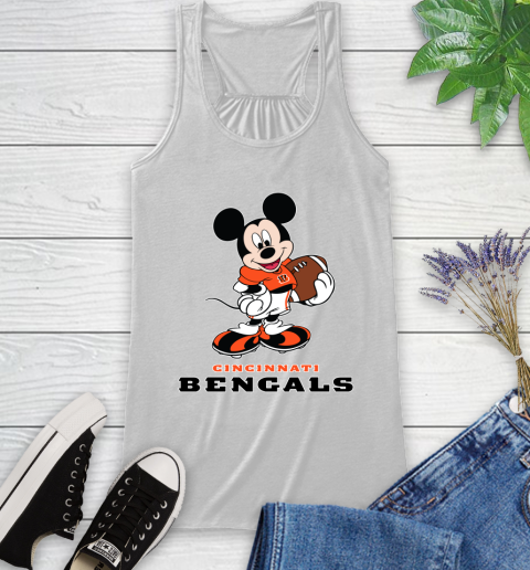 NFL Football Cincinnati Bengals Cheerful Mickey Mouse Shirt Racerback Tank 2