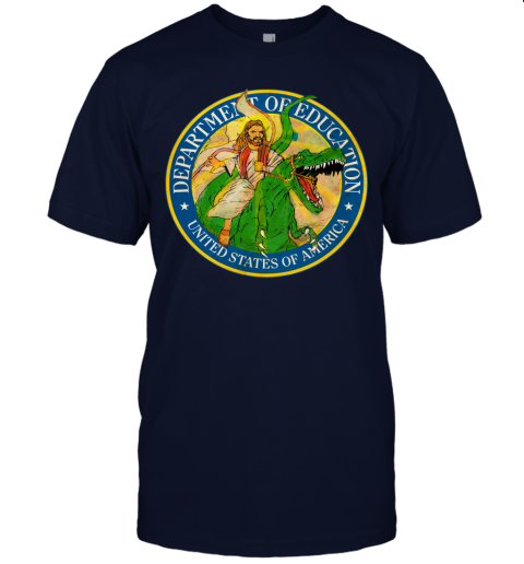 tt5n department of education badass jesus riding a dinosaur shirts jersey t shirt 60 front navy