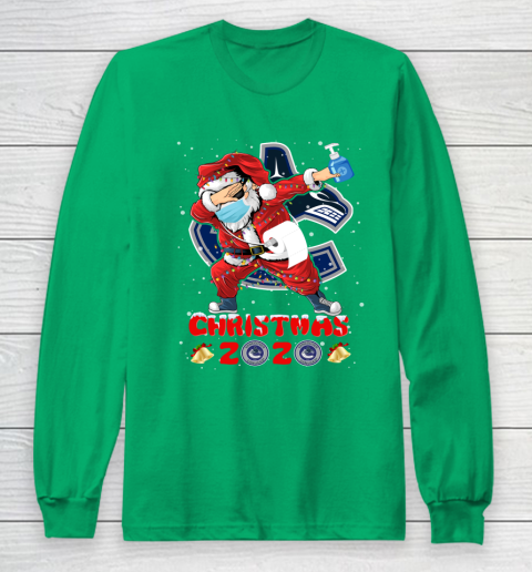 Vancouver Canucks Funny Santa Claus Dabbing Christmas 2020 NHL Long Sleeve T-Shirt 4