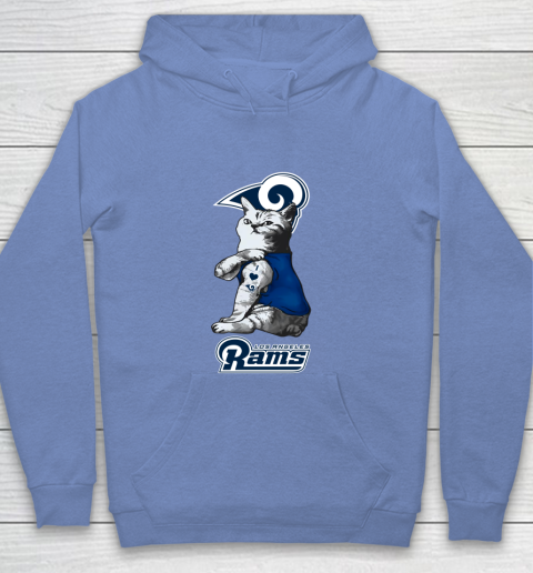 NFL Football My Cat Loves Los Angeles Rams Youth Hoodie 8