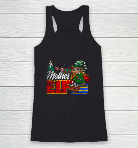 Mother Elf Matching Family Group Christmas Pajama Mommy Racerback Tank