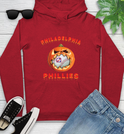 MLB Philadelphia Phillies Halloween Pumpkin Baseball Sports Youth Hoodie 11