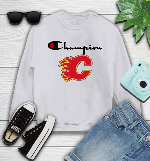 NHL Hockey Calgary Flames Champion Shirt Youth Sweatshirt 2