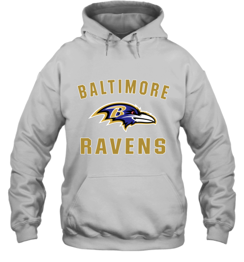 Men_s Baltimore Ravens NFL Pro Line by Fanatics Branded Gray Victory Arch T Shirt Hoodie