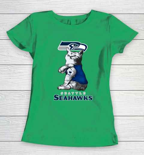 NFL Football My Cat Loves Seattle Seahawks Women's T-Shirt 5