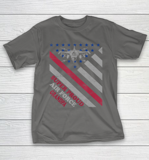 GrandFather gift shirt Vintage Flag American Veteran Super Proud Air Force Grandpa T Shirt T-Shirt 18