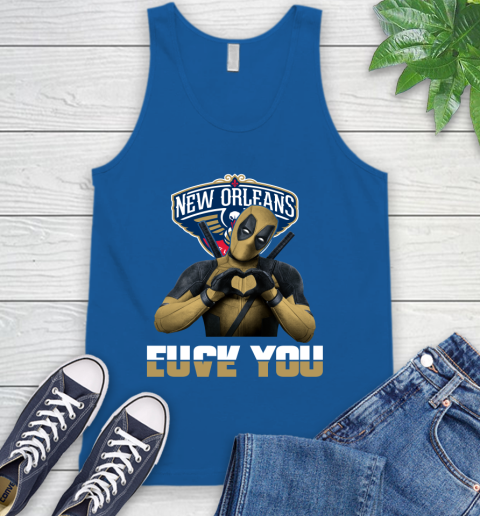 NBA New Orleans Pelicans Deadpool Love You Fuck You Basketball Sports Tank Top 4