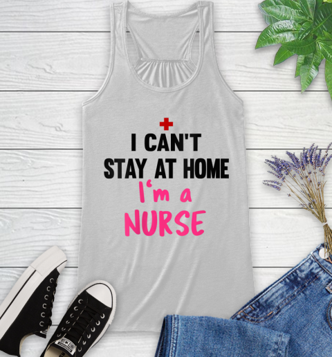 Nurse Shirt Womens Nurse Stay At Home Isolation Social Distancing T Shirt Racerback Tank
