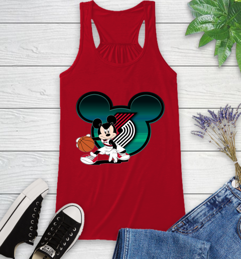 NBA Portland Trail Blazers Mickey Mouse Disney Basketball Racerback Tank 6