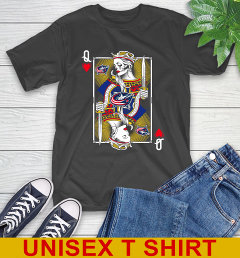 NHL Hockey Columbus Blue Jackets The Queen Of Hearts Card Shirt T-Shirt