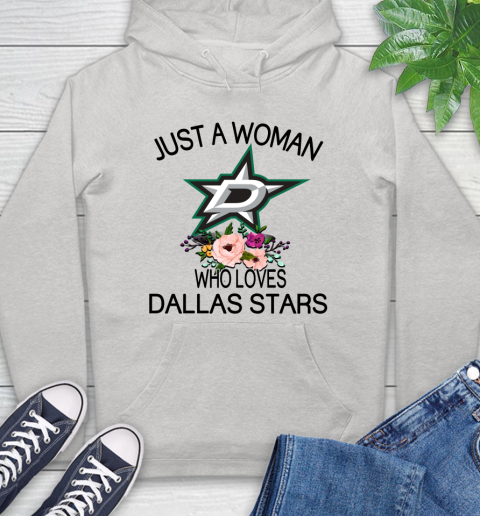 NHL Just A Woman Who Loves Dallas Stars Hockey Sports Hoodie