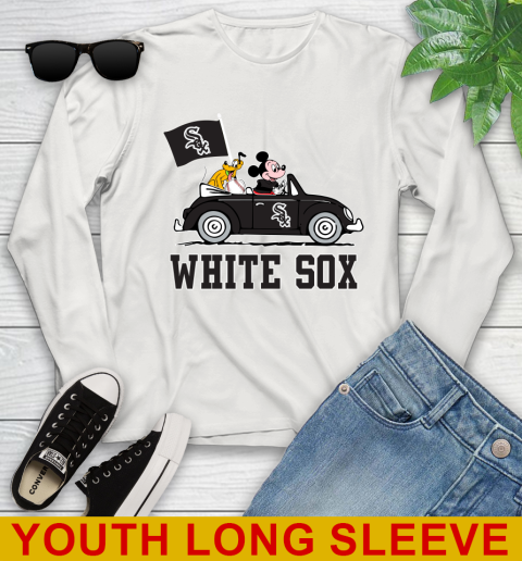 MLB Baseball Chicago White Sox Pluto Mickey Driving Disney Shirt Youth Long Sleeve 12