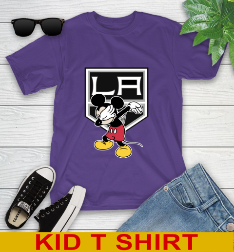 Los Angeles Kings NHL Hockey Dabbing Mickey Disney Sports Youth T-Shirt 4