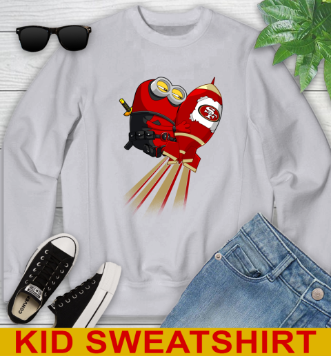 NFL Football San Francisco 49ers Deadpool Minion Marvel Shirt Youth Sweatshirt 3