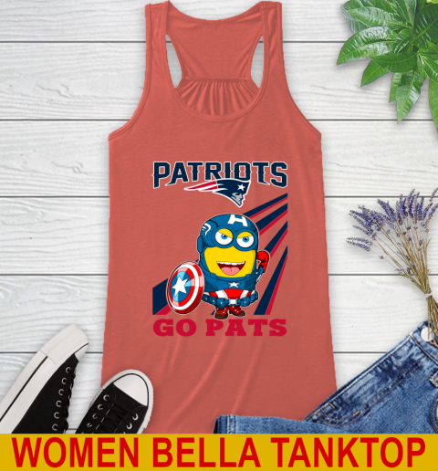 NFL Football New England Patriots Captain America Marvel Avengers Minion Shirt Racerback Tank 3