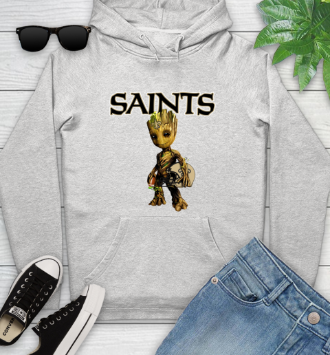 New Orleans Saints NFL Football Groot Marvel Guardians Of The Galaxy Youth Hoodie