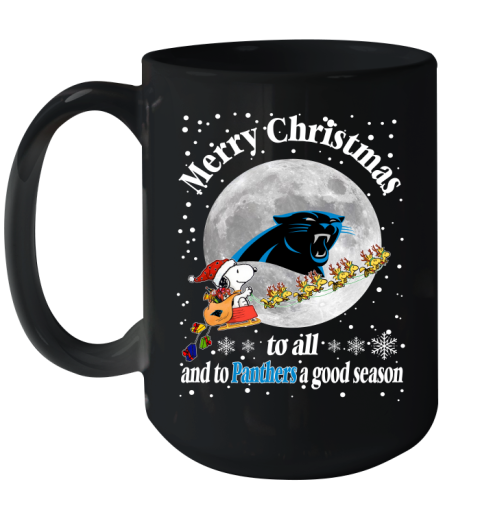 Carolina Panthers Merry Christmas To All And To Panthers A Good Season NFL Football Sports Ceramic Mug 15oz