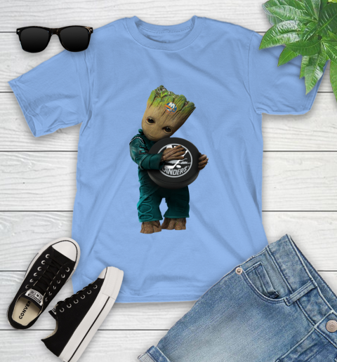 NHL Groot Guardians Of The Galaxy Hockey Sports New York Islanders Youth T-Shirt 11