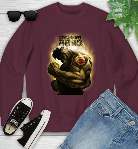 Cincinnati Reds MLB Baseball Hulk Marvel Avengers Sports Youth Sweatshirt 4