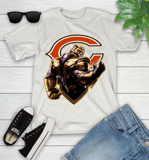 NFL Thanos Avengers Endgame Football Sports Chicago Bears Youth T-Shirt 12