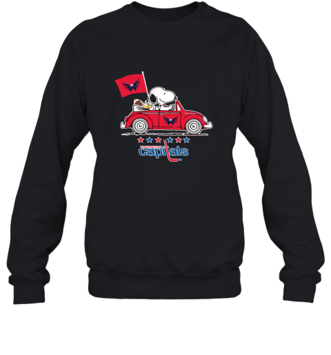 Snoopy And Woodstock Ride The Washington Capitals Car NHL Sweatshirt