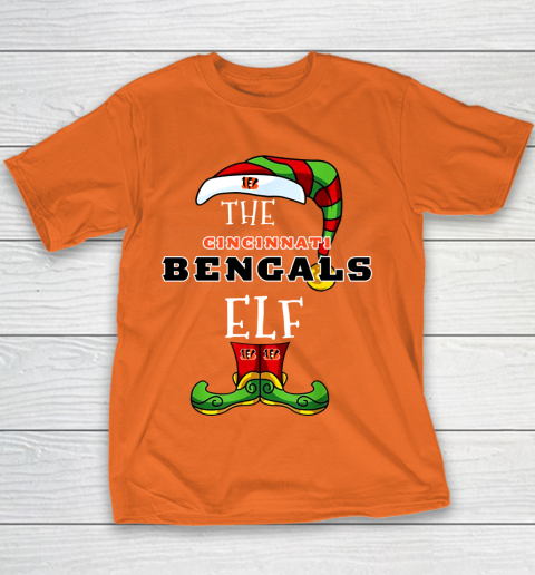 Cincinnati Bengals Christmas ELF Funny NFL Youth T-Shirt 4